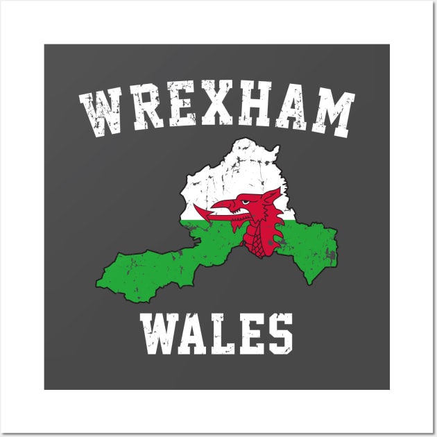 Wrexham Wales / Cymru Map Wall Art by Botak Solid Art